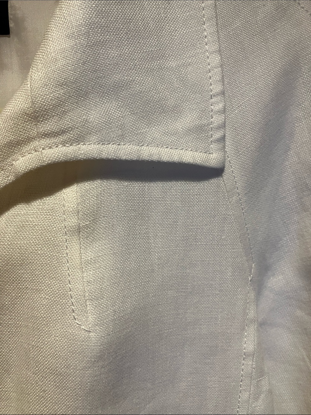 Talbots White Pure Linen Open-Front Collared Jacket - Picture 3 of 8